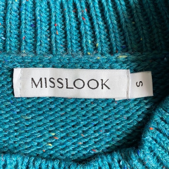 Blue Speckled Knit Crew Neck Sweater - Picture 3 of 5